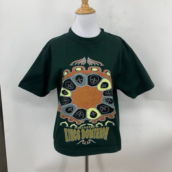 Vintage Kings Dominion Amusement Park T Shirt Womens M Medium Green Made USA - Picture 2 of 11